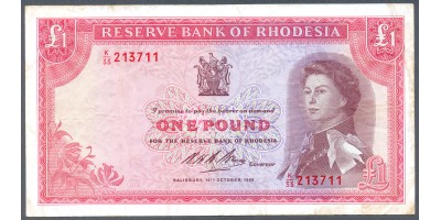 Rhodézia 1 font 1968